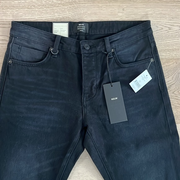 Men's Neuw Black Denim Iggy Skinny Jeans - Picture 2 of 7